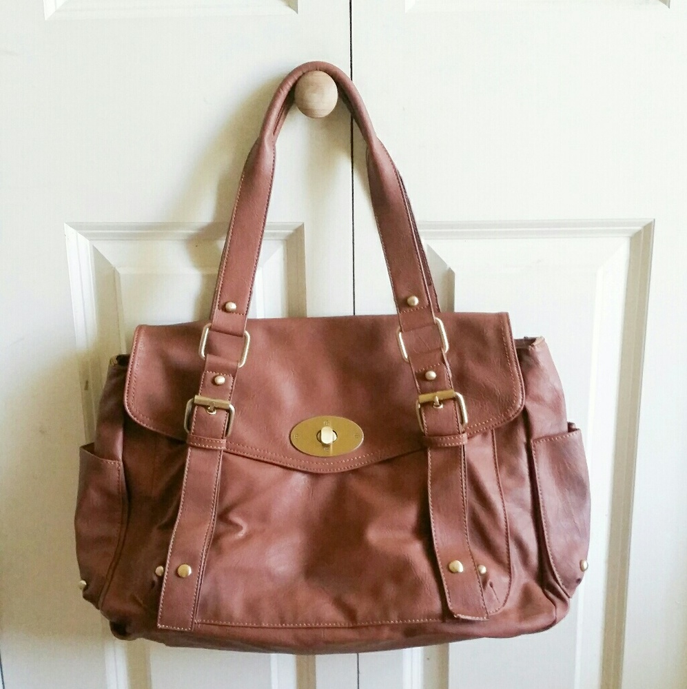Cesca Brown Faux Leather Purse